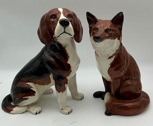 Lot 46 - A large Beswick fireside model of a fox and...