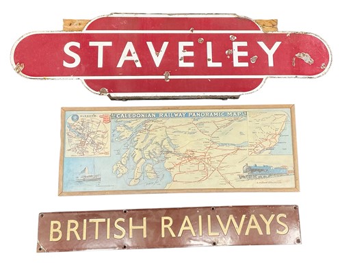 Lot 141 - A Staveley (Derbyshire) enamel railway station...