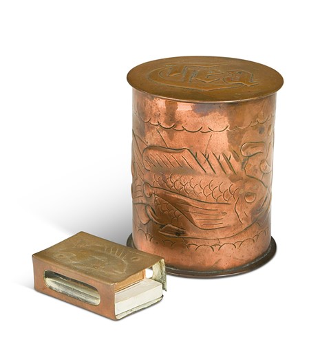 Lot 197 - A Newlyn copper tea canister