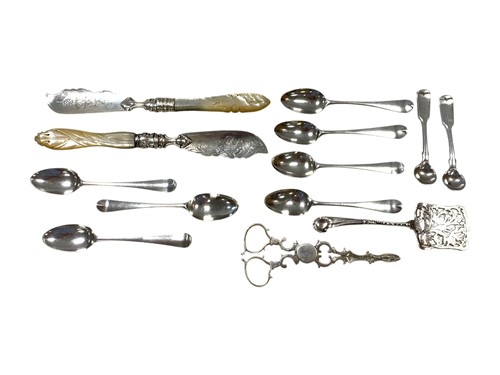 Lot 234 - A small collection of silver flatware,...