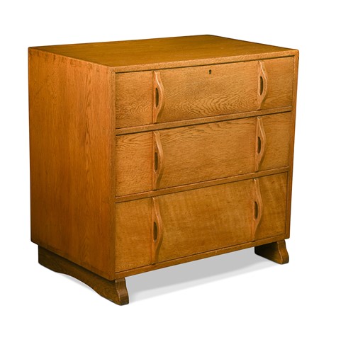 Lot 376 - A Cotswold school oak chest of drawers designed by Peter Waals