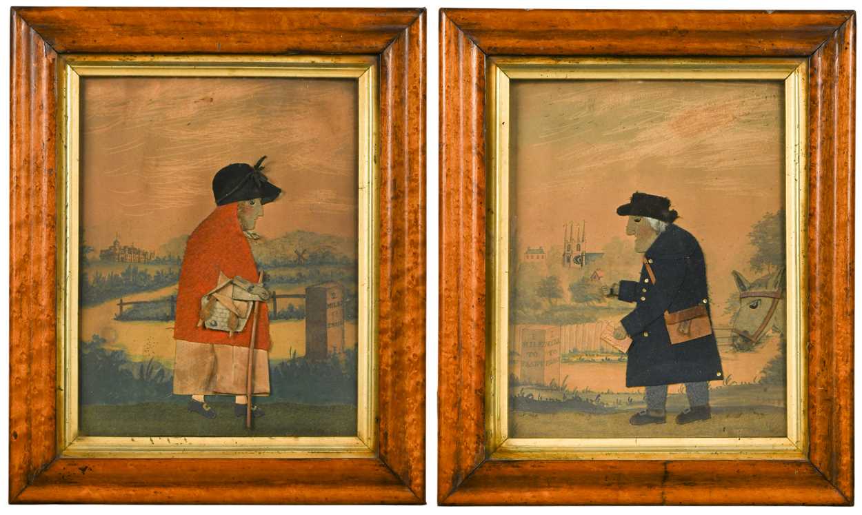 Lot George Smart (1774-1846), a pair of collaged Folk Art pictures, 19th century