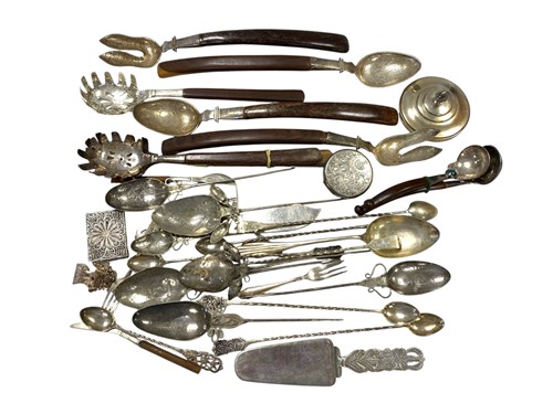 Lot 232 - A collection of Peruvian metalwares flatware,...