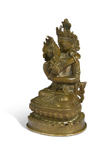 Lot 73 - A Tibetan bronze yab-yum of Vajrasattva and his consort, 19th century