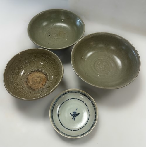 Lot 2 - Two Chinese Longquan celadon bowls, Ming Dynasty