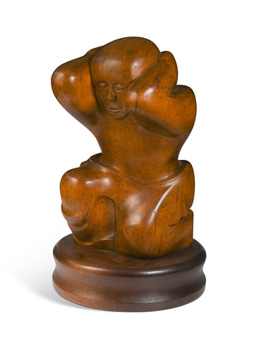 Lot 150 - Modernist school, a carved teak figure of a man