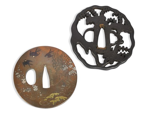 Lot 61 - A Japanese iron tsuba, Edo Period (1615-1868)