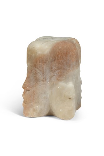 Lot 151 - Modernist school, a pink alabaster carved sculpture, circa 1960