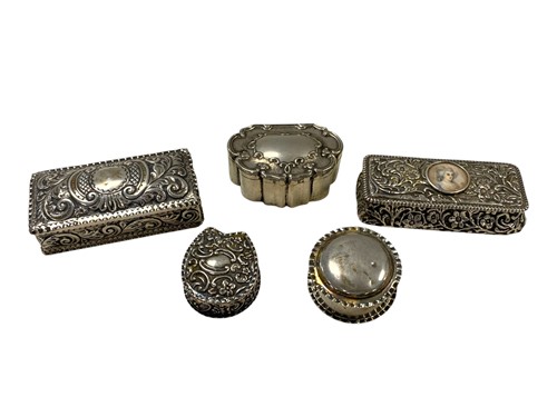 Lot 245 - A collection of four silver dressing table...