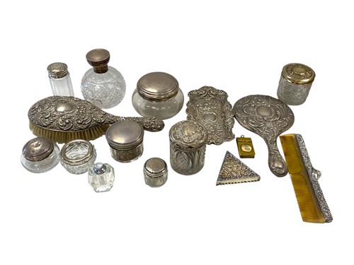 Lot 253 - A collection of dressing table silverware...