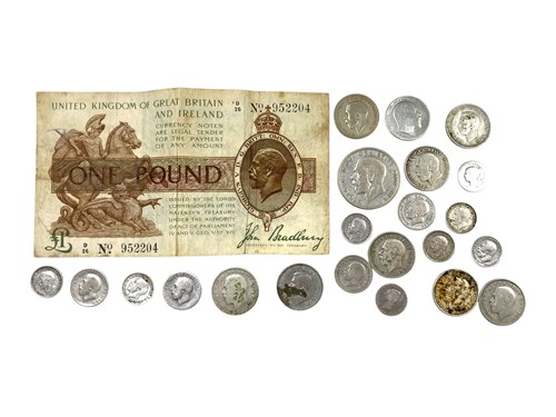 Lot 271 - A small collection of pre decimal UK coinage...