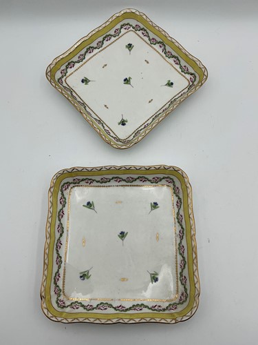 Lot 8 - A pair of 19th century French porcelain square...