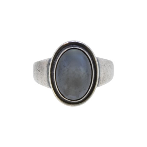 Lot 313 - Georg Jensen, a silver and hematite set ring