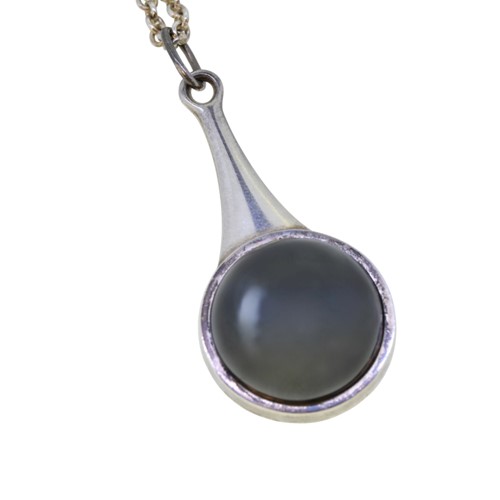 Lot 312 - Georg Jensen, a silver and hematite set pendant