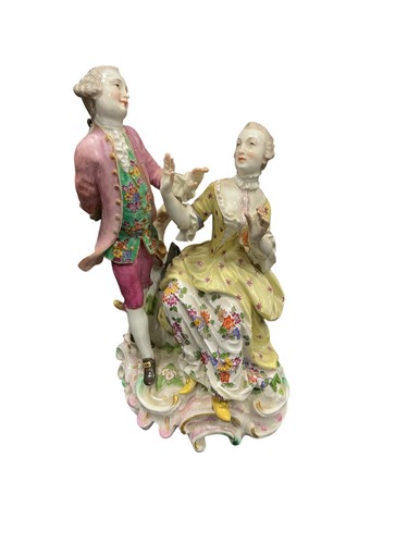 Lot 35 - A Meissen porcelain group, late 19th/early...