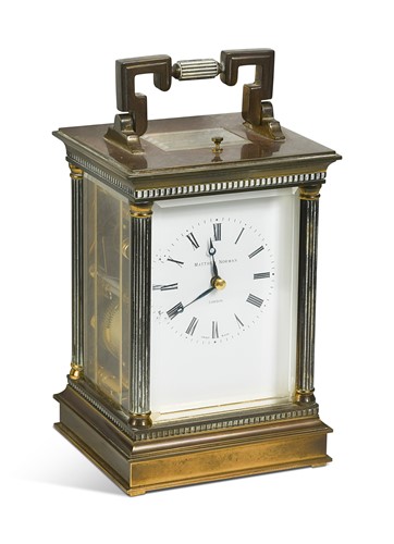 Lot 629 - A repeating carriage clock by Matthew Norman, London, 20th century