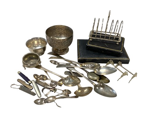 Lot 249 - A collection of silverware including flatware...