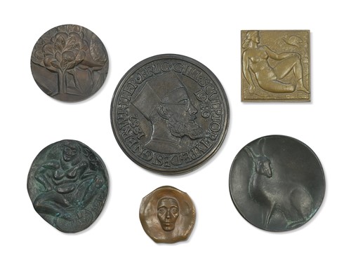 Lot 157 - A group of five bronze medallions