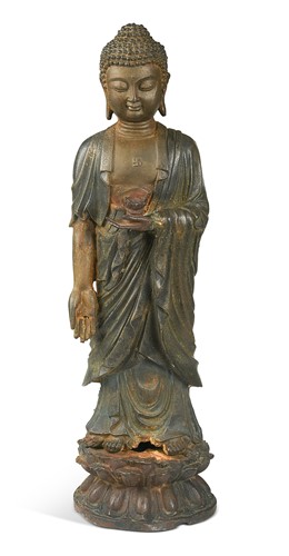 Lot 68 - A cast-iron Korean Buddha, 18th century
