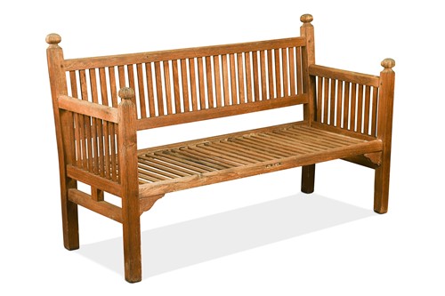 Lot 381 - A Heal's teak garden bench, circa 1920s