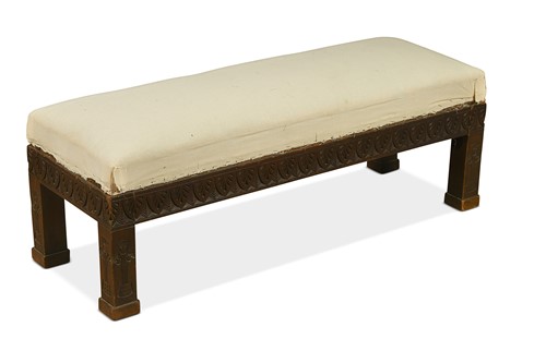 Lot 326 - A Scottish Aesthetic mahogany framed low stool