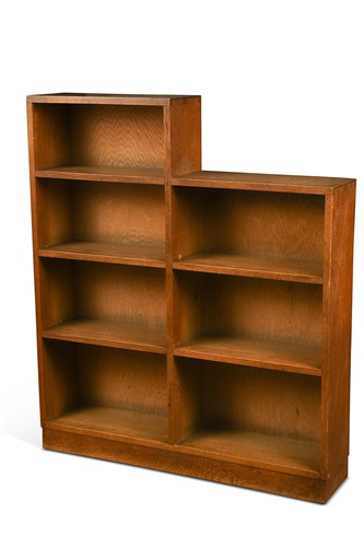 Lot 387 - In the manner of Heal's, an Art Deco oak stepped bookcase