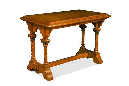Lot 321 - A Reformed Gothic oak centre table, circa 1880
