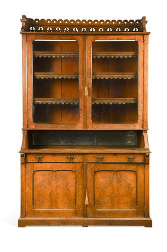 Lot 324 - A late Victorian pollard oak Gothic Revival bookcase