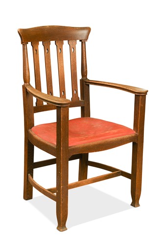 Lot 360 - An Arts & Crafts oak elbow chair