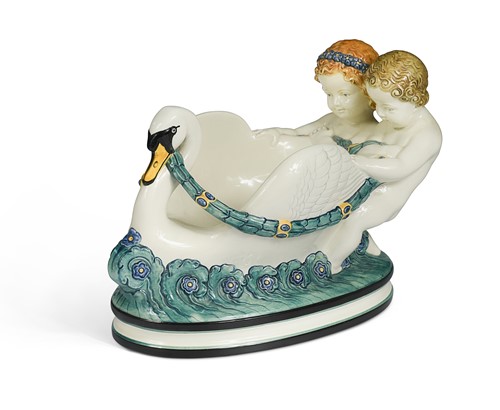Lot 64 - Max Heinze for Karlsruhe Majolika, an earthenware centrepiece, circa 1920