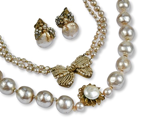 Lot 308 - Miriam Haskell, a trio of imitation pearl jewellery