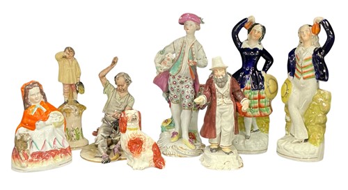Lot 73 - A Derby figure of a shepherd, together with a...
