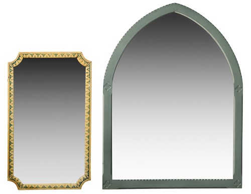 Lot 755 - Two decorative painted wall mirrors, late 19th /early 20th century