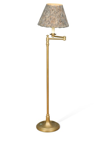 Lot 705 - An adjustable brass reading lamp, modern