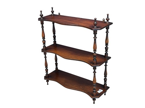 Lot 564 - A set of turned mahogany hanging shelves, in...