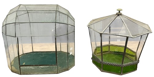 Lot 62 - Two leaded glass terrariums (2)