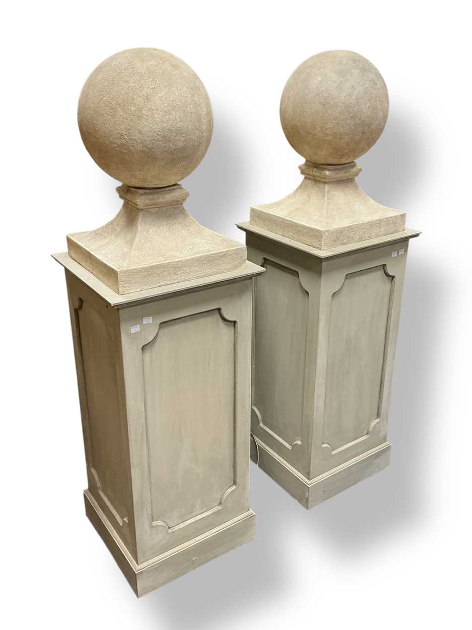 Lot 476 - A pair of modern MDF and fibreglass columns