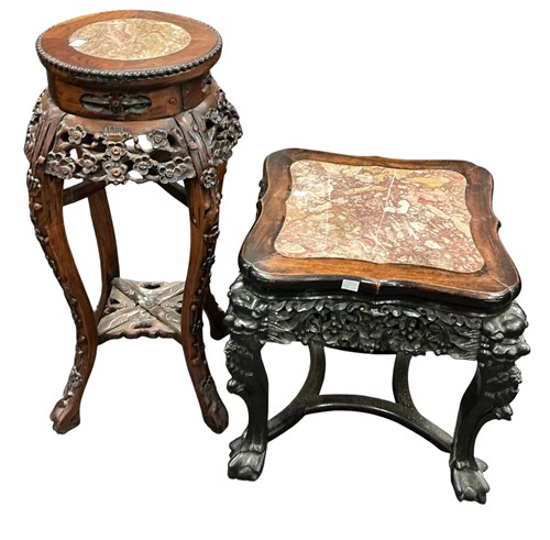 Lot 474 - Early 20th century Chinese carved hardwood...