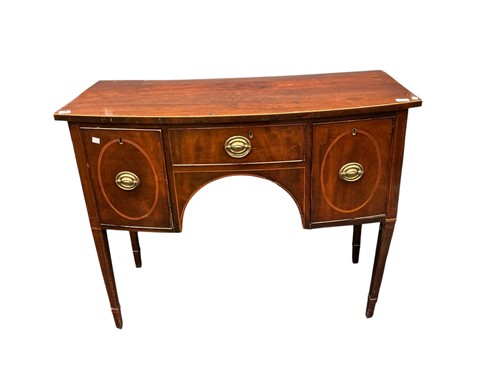 Lot 440 - A 19th century mahogany side board with pair...