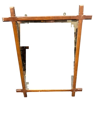 Lot 522 - An Aesthetic movement stained wood mirror 63 x...