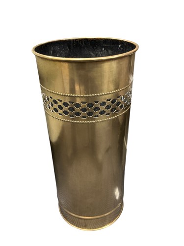 Lot 521 - A 20th Century brass cylindrical stick stand...
