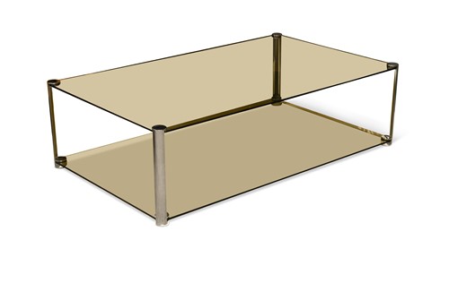 Lot 433 - An Arflex 'twin' chrome and glass coffee table, circa 1960s