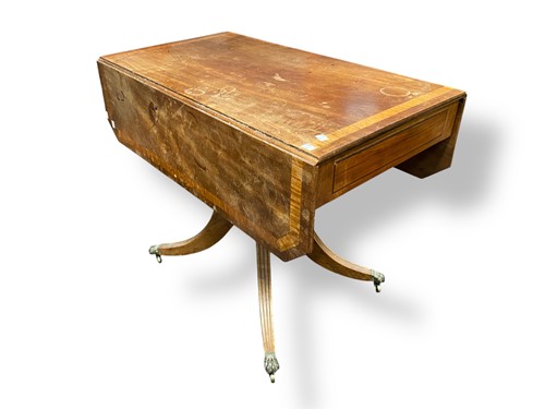 Lot 431 - A Georgian mahogany and satinwood cross-banded...