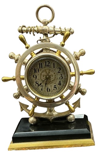Lot 182 - A novelty deck clock, modelled as a ships...