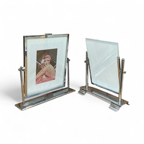 Lot 153 - A white metal Art Deco picture frame; together...