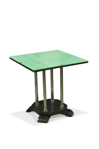 Lot 400 - An Art Deco ebonised and chromed occasional table