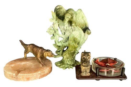 Lot 84 - A Chinese jade carved eagle sculpture,...