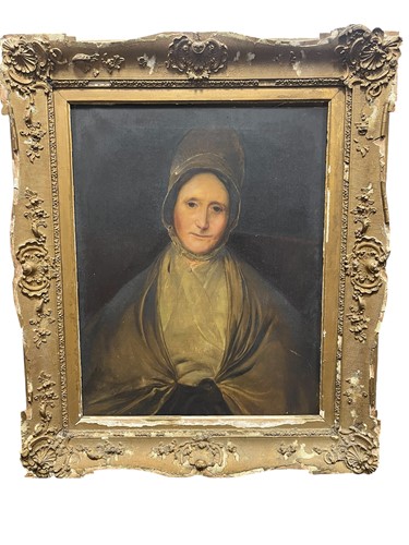 Lot 390 - Portrait of a lady oil on canvas 68 x 52cm