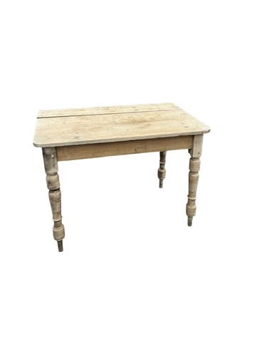Lot 447 - An Edwardian pine side table, on turned legs...