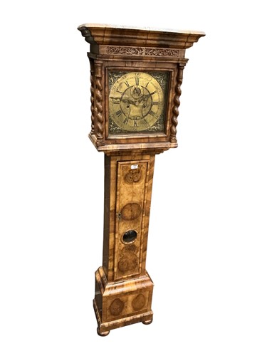 Lot 204 - A Queen Anne style walnut longcase clock,...